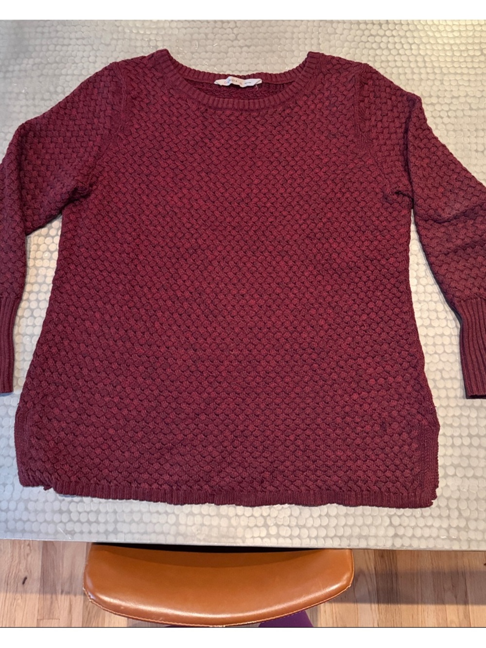 Athleta Textured Crewneck Sweater in Burgundy